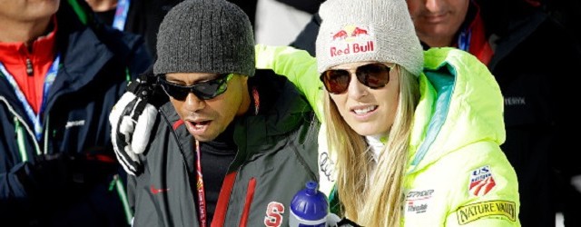 reacts after crossing the finish of the Ladies' Giant Slalom in Red Tail Stadium on Day 11 of the 2015 FIS Alpine World Ski Championships on February 12, 2015 in Beaver Creek, Colorado.